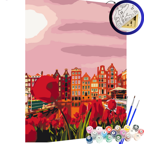 Картина по номерам Амстердамские красные цвета RBS1010 фото