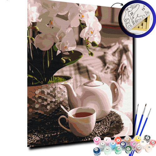 Картина за номерами Чаювання в орхідеях BS51831 фото