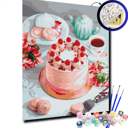 Картина за номерами Рожевий десерт BS52633 фото